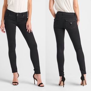 Hudson Collin Midrise Skinny Jeans in Black